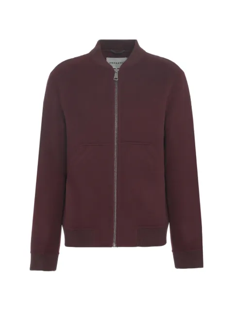 AMARANTO  ribbed-trim zip-up jacket