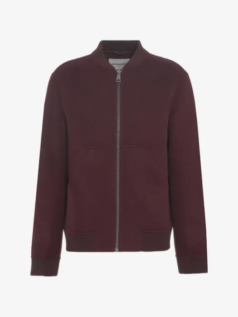 AMARANTO ribbed-trim zip-up jacket