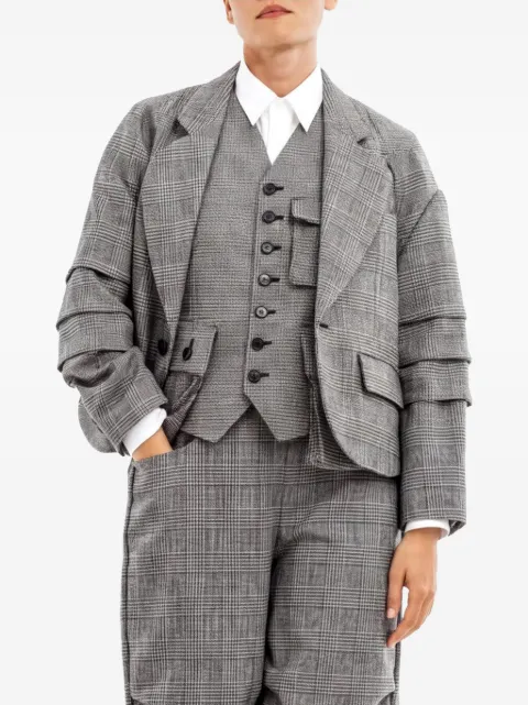 Comme Des Garçons check tiered-sleeve jacket