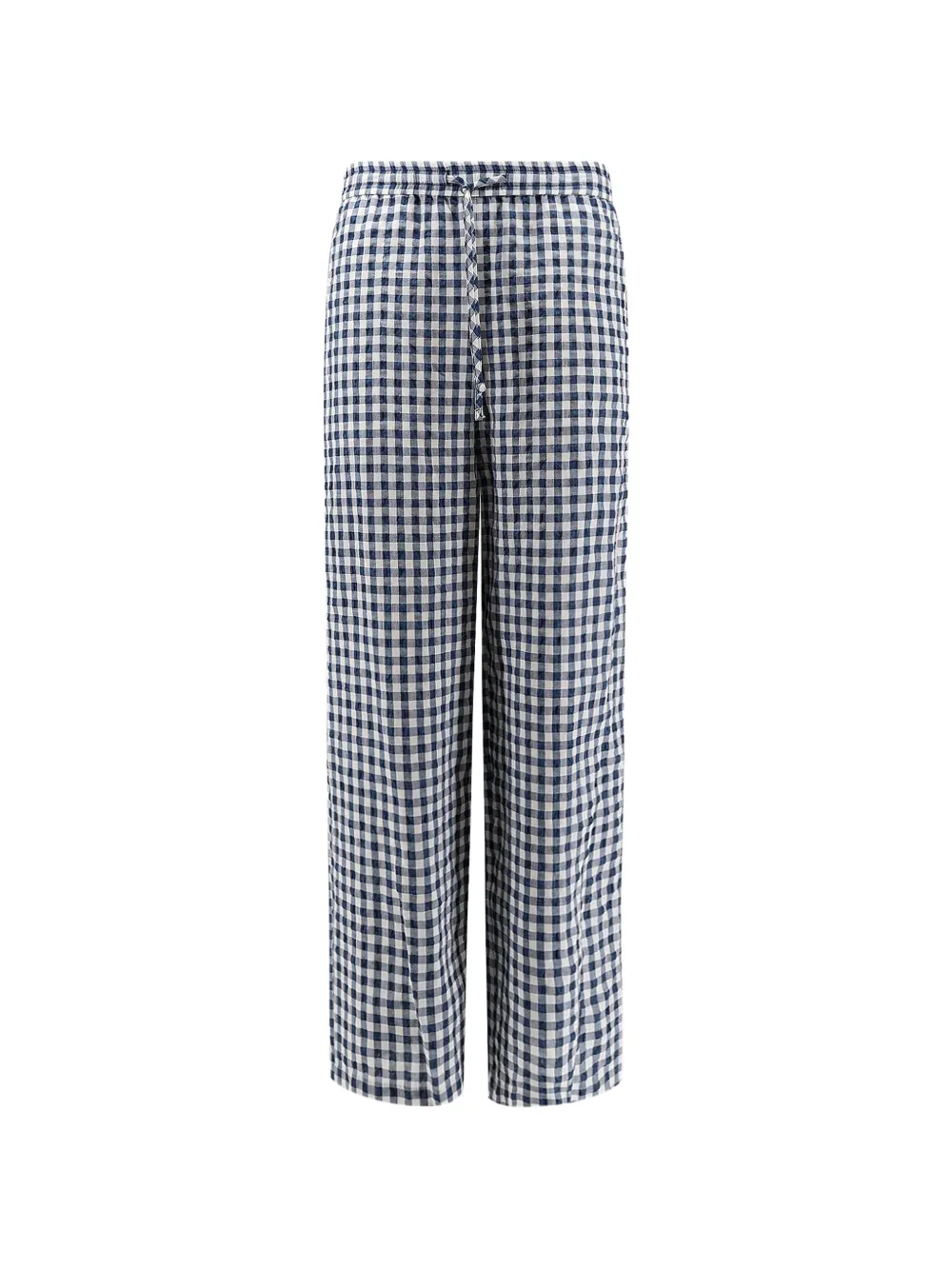 DUNST check-pattern wide-leg trousers - Blu