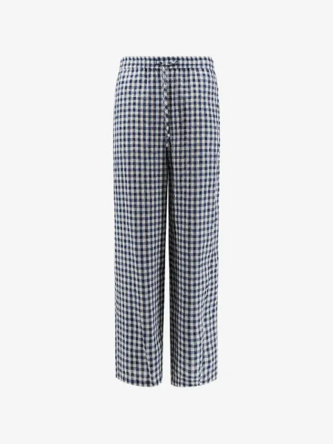DUNST check-pattern wide-leg trousers