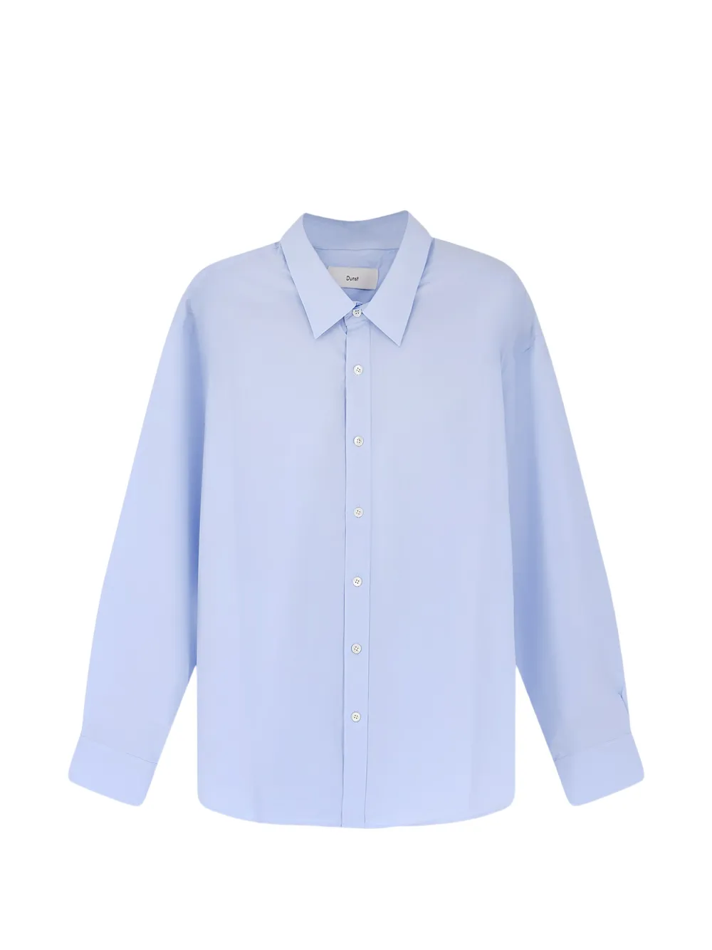 DUNST logo-embroidered cotton shirt - Blu
