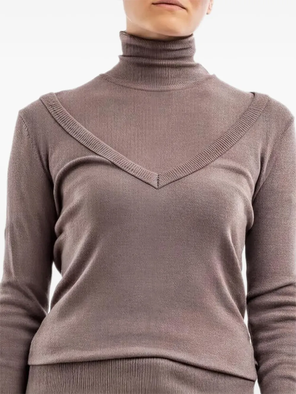 LEMAIRE V-neck layered-detail sweater - Nero