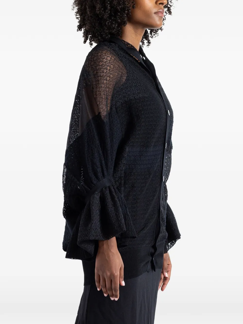 Junya Watanabe Vest met patchwork en kant Zwart