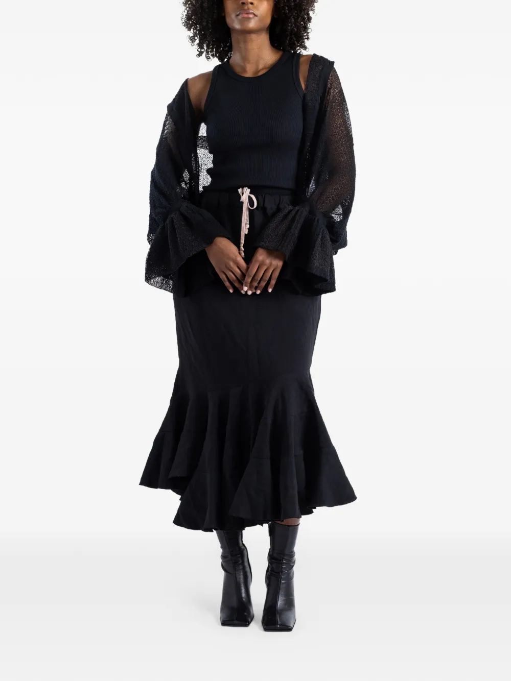 Junya Watanabe Vest met patchwork en kant Zwart