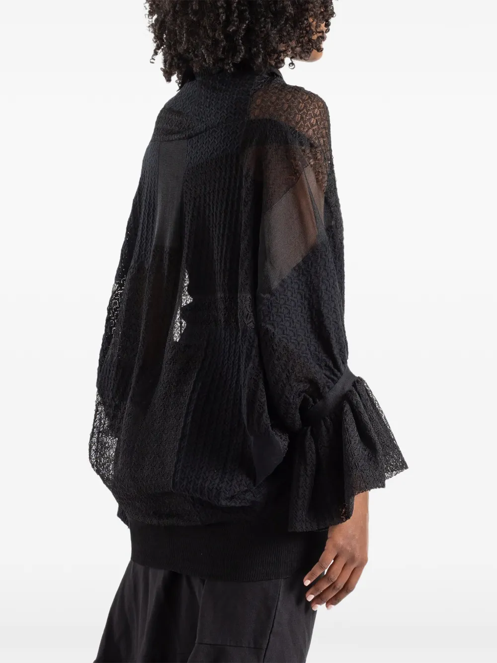 Junya Watanabe Vest met patchwork en kant Zwart