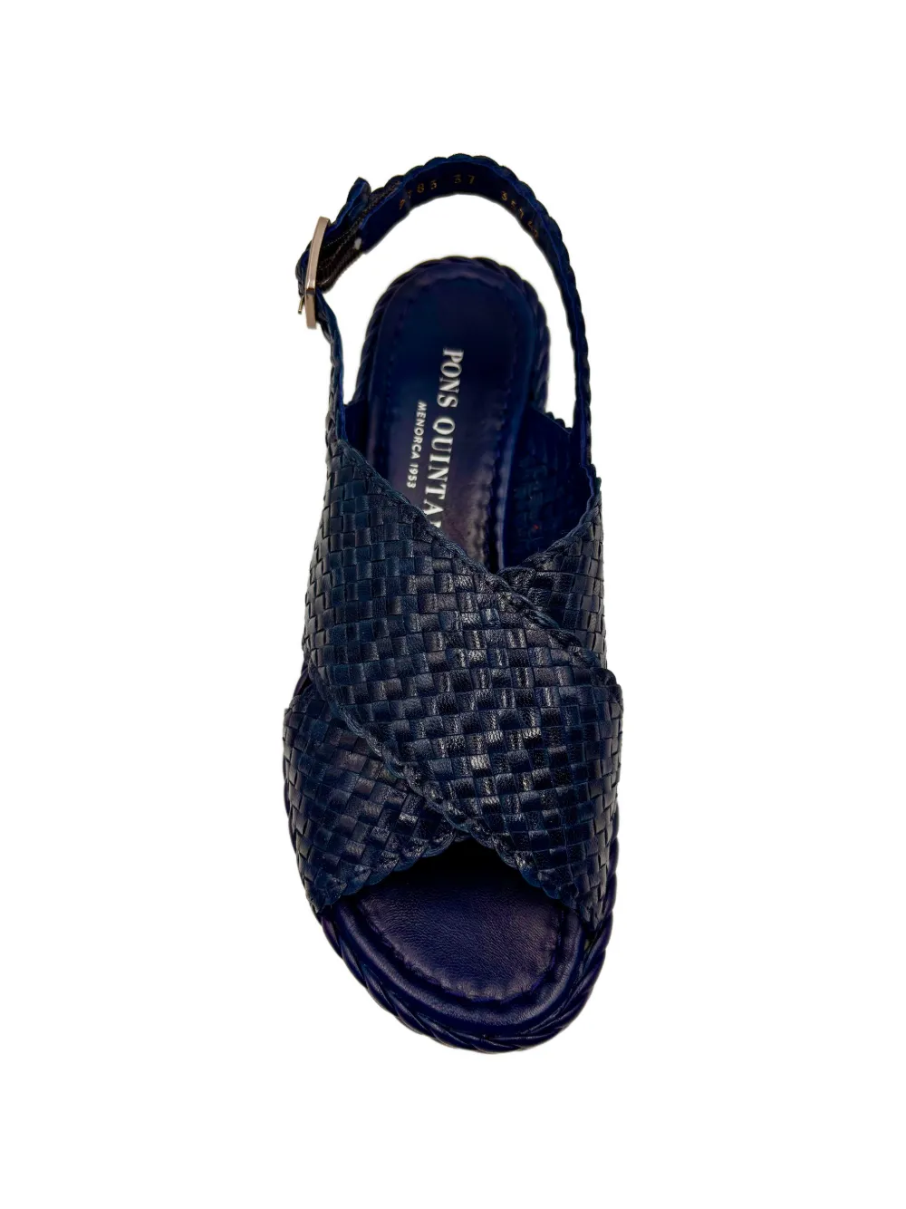 PONS QUINTANA Milan woven crossover sandals Blauw