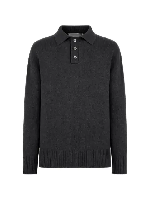 AMARANTO button-placket polo-collar sweater