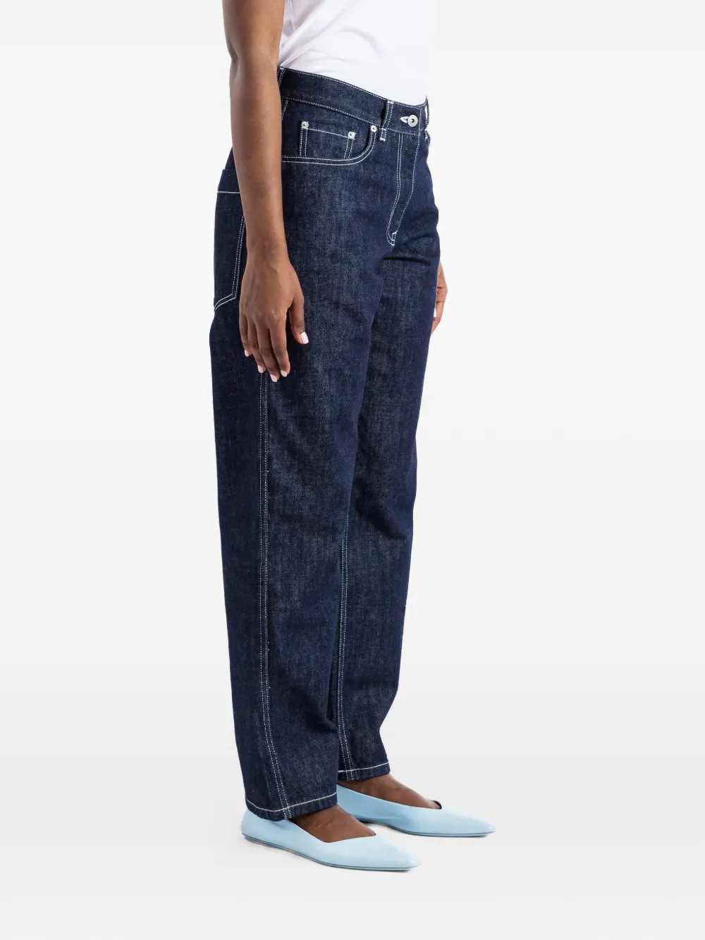 Casey Paulo jeans met contrasterend stiksel Blauw