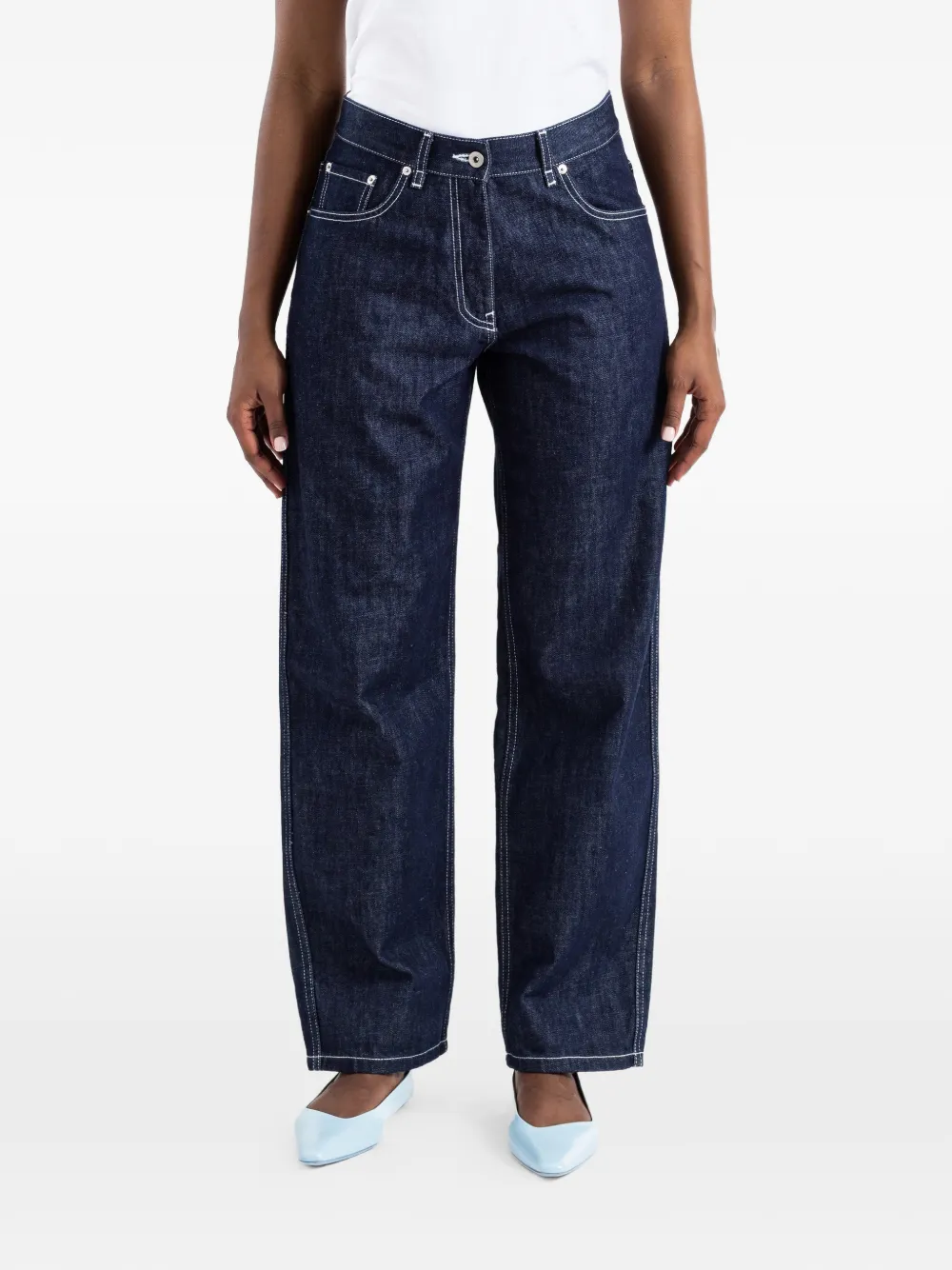 Casey Casey Paulo contrast-stitch jeans - Blu