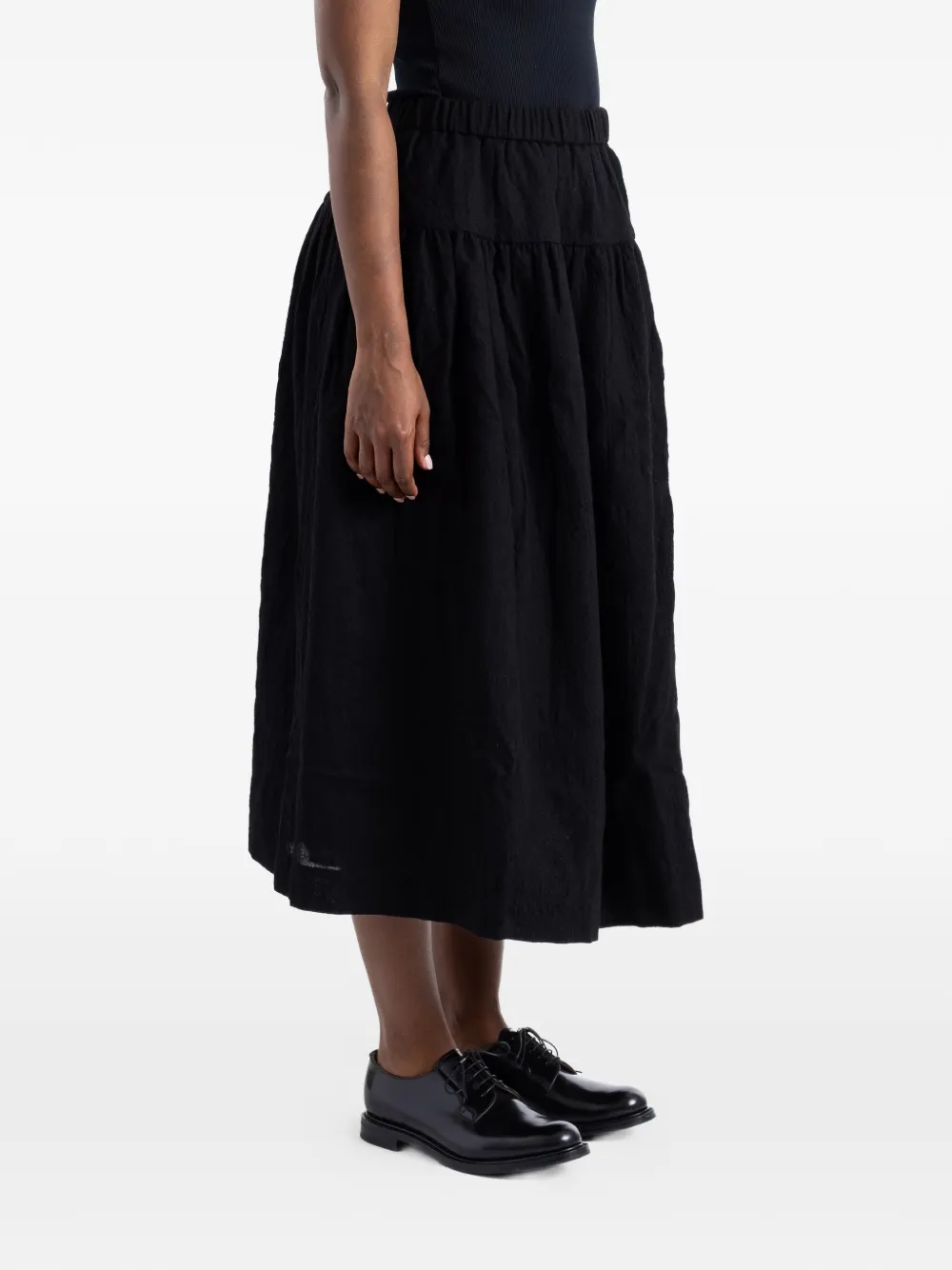  Casey Casey Falda Midi Upup Fruncida - Negro 