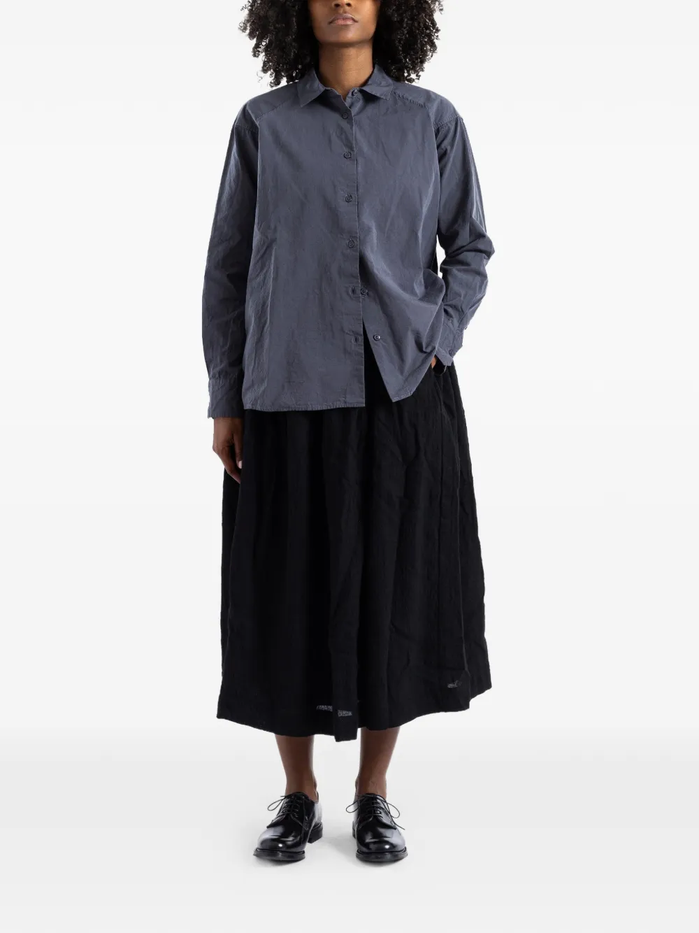  Casey Casey Falda Midi Upup Fruncida - Negro 