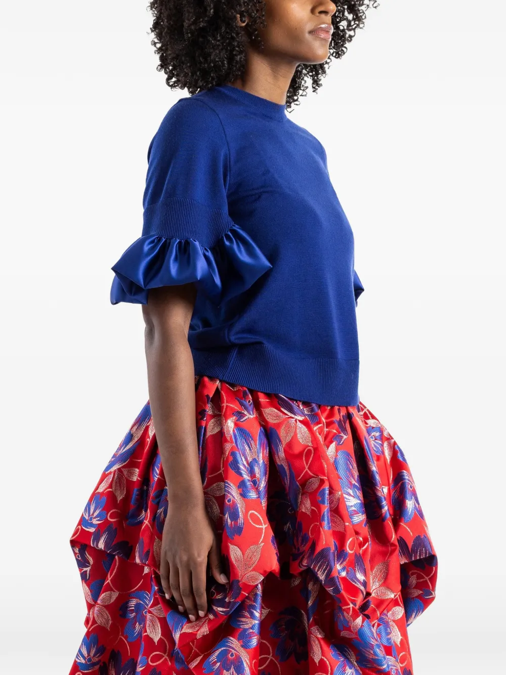 Noir Kei Ninomiya Trui met ruches Blauw