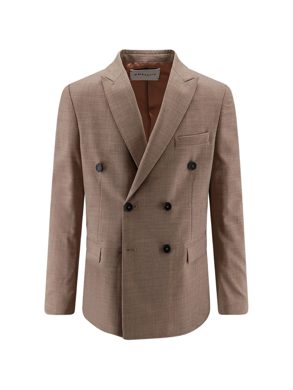 AMARANTO double-breasted peak-lapel blazer - Marrone