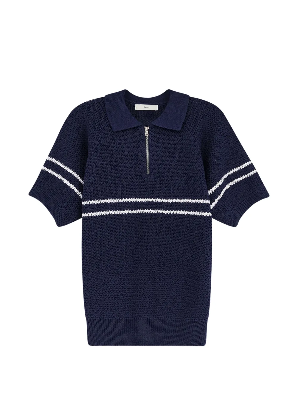 DUNST half-zip striped knit jumper - Blu
