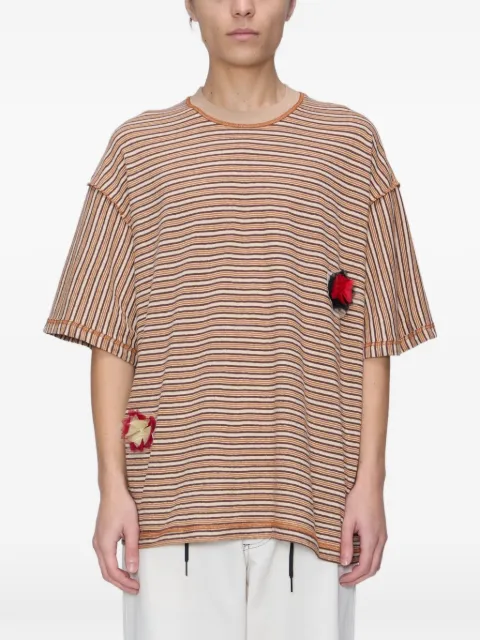 Song For The Mute camiseta a rayas con parche floral