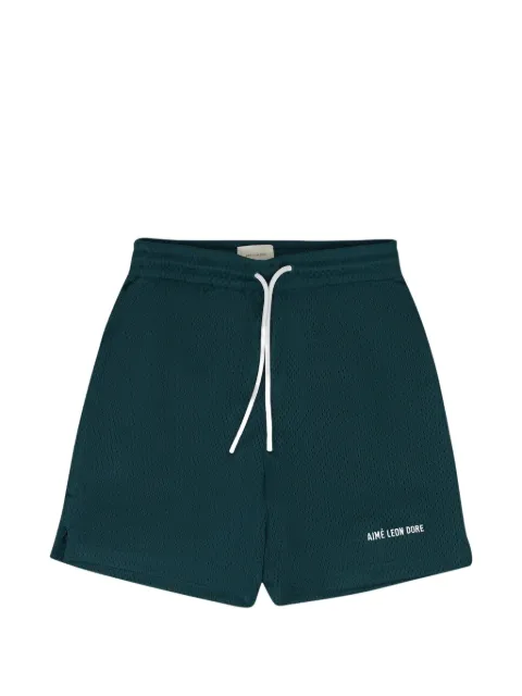 Aimé Leon Dore logo-print mesh-texture shorts