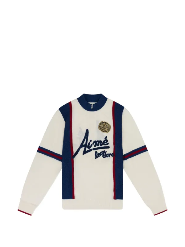 Aimé Leon Dore Knit Long-sleeve Zip-up Sweater in Neutrals
