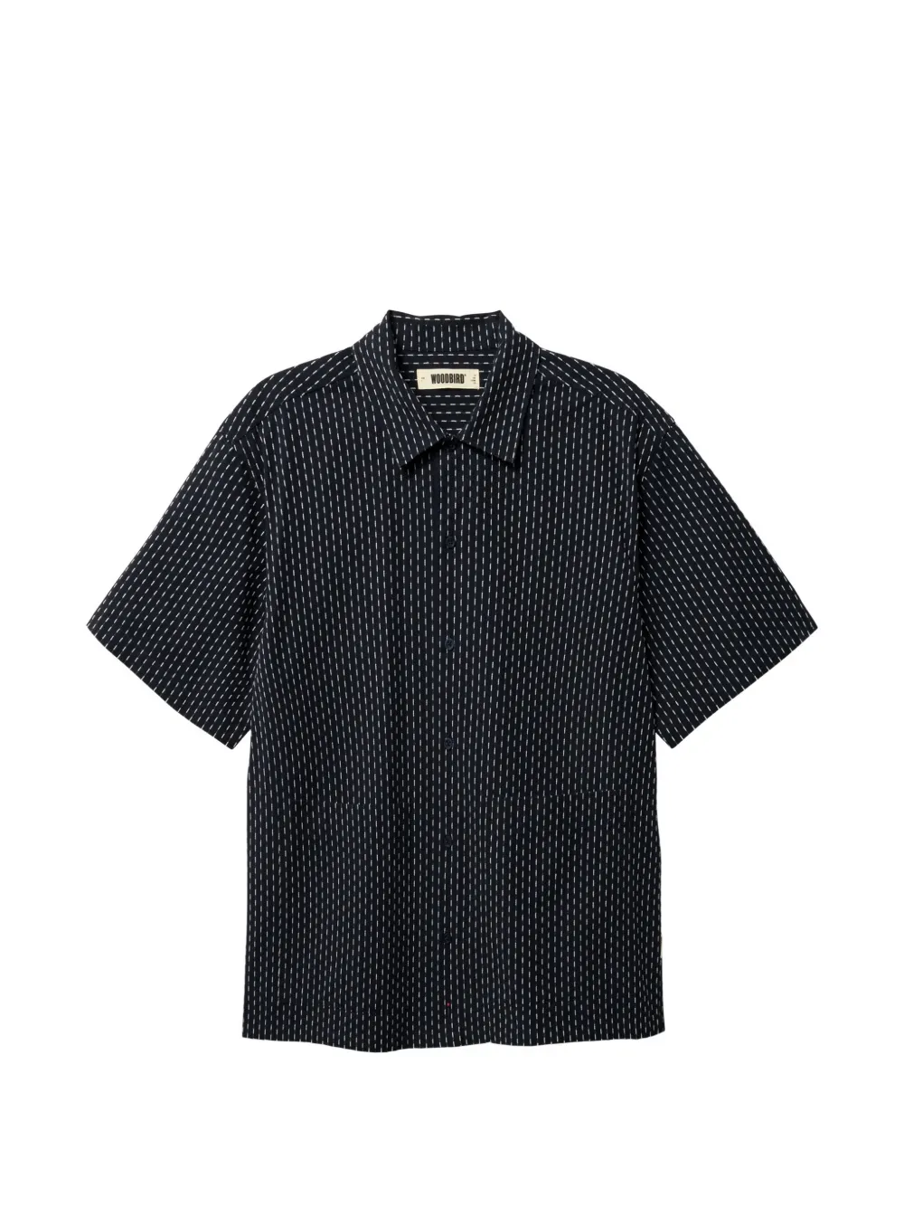Woodbird WBWang Shiko striped short-sleeve shirt