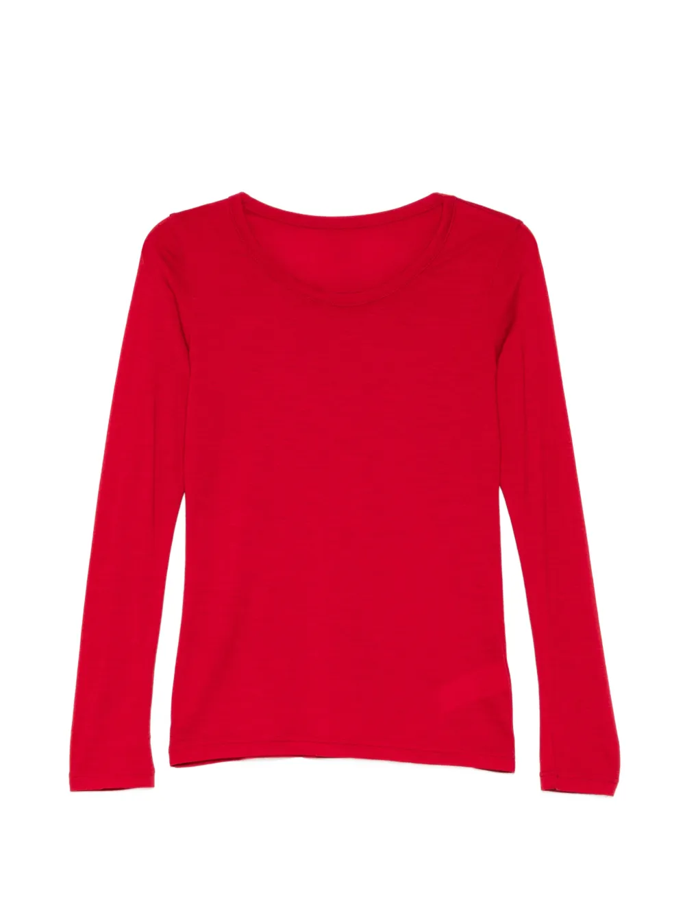 Yohji Yamamoto T-shirt girocollo a maniche lunghe - Rosso