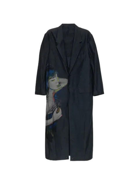 Yohji Yamamoto graphic-print coat