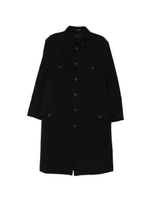 Yohji Yamamoto button-fastening Wool Coat | Black | FARFETCH UK