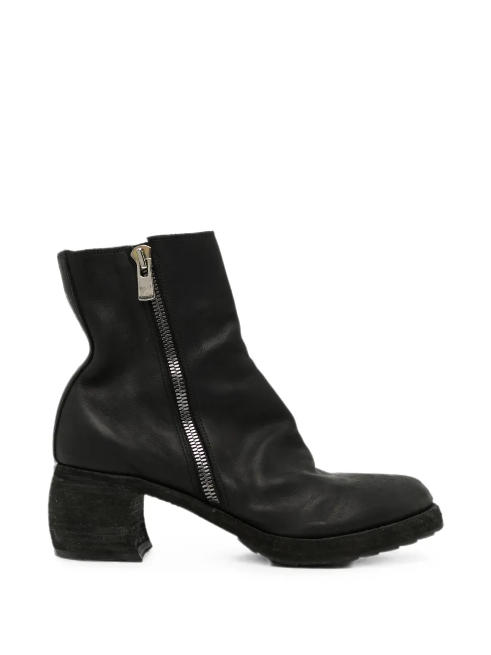 Yohji Yamamoto x Guidi Edition oblique side-zip boots Zwart