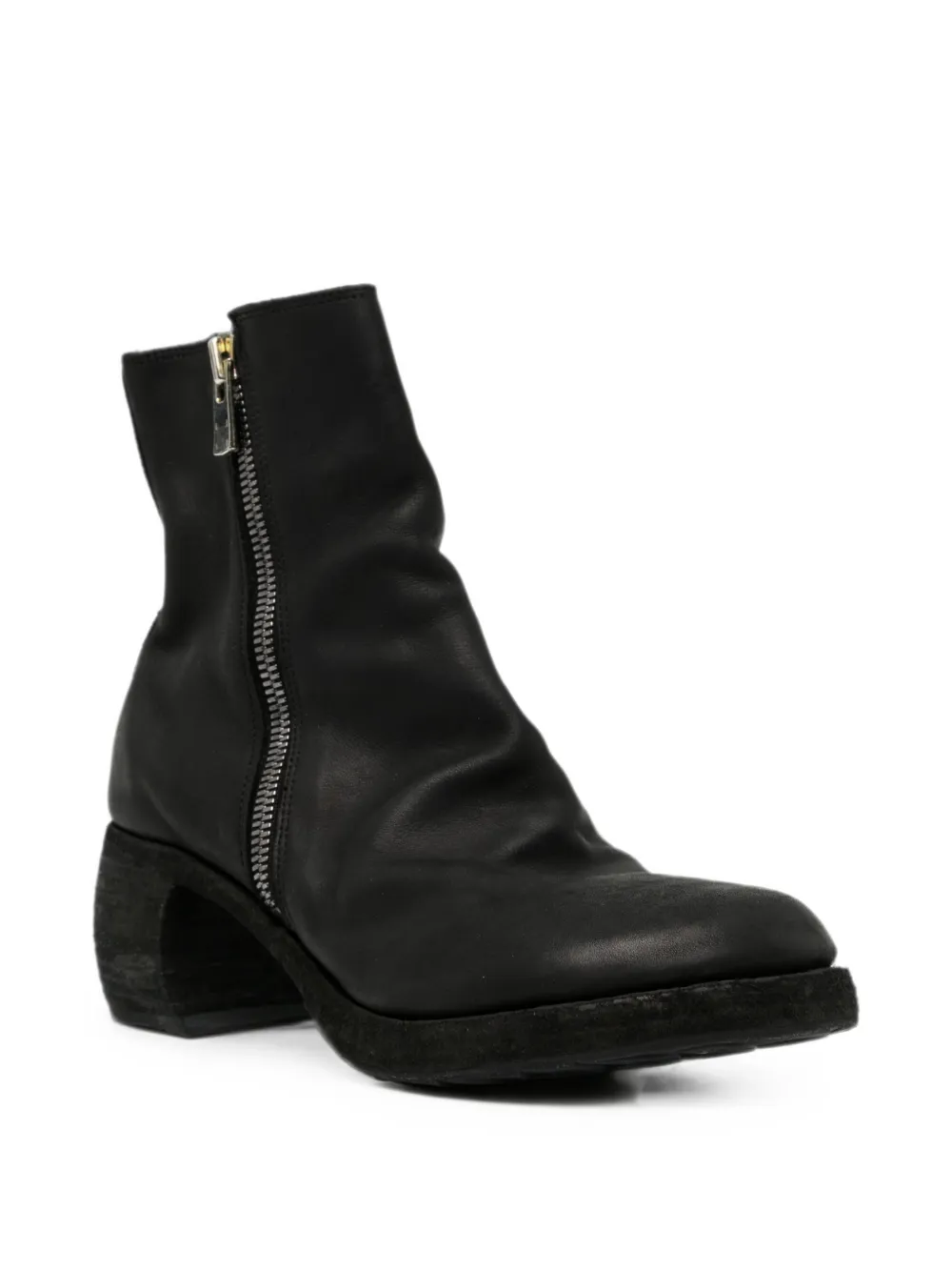 Yohji Yamamoto x Guidi Edition oblique side-zip boots Zwart