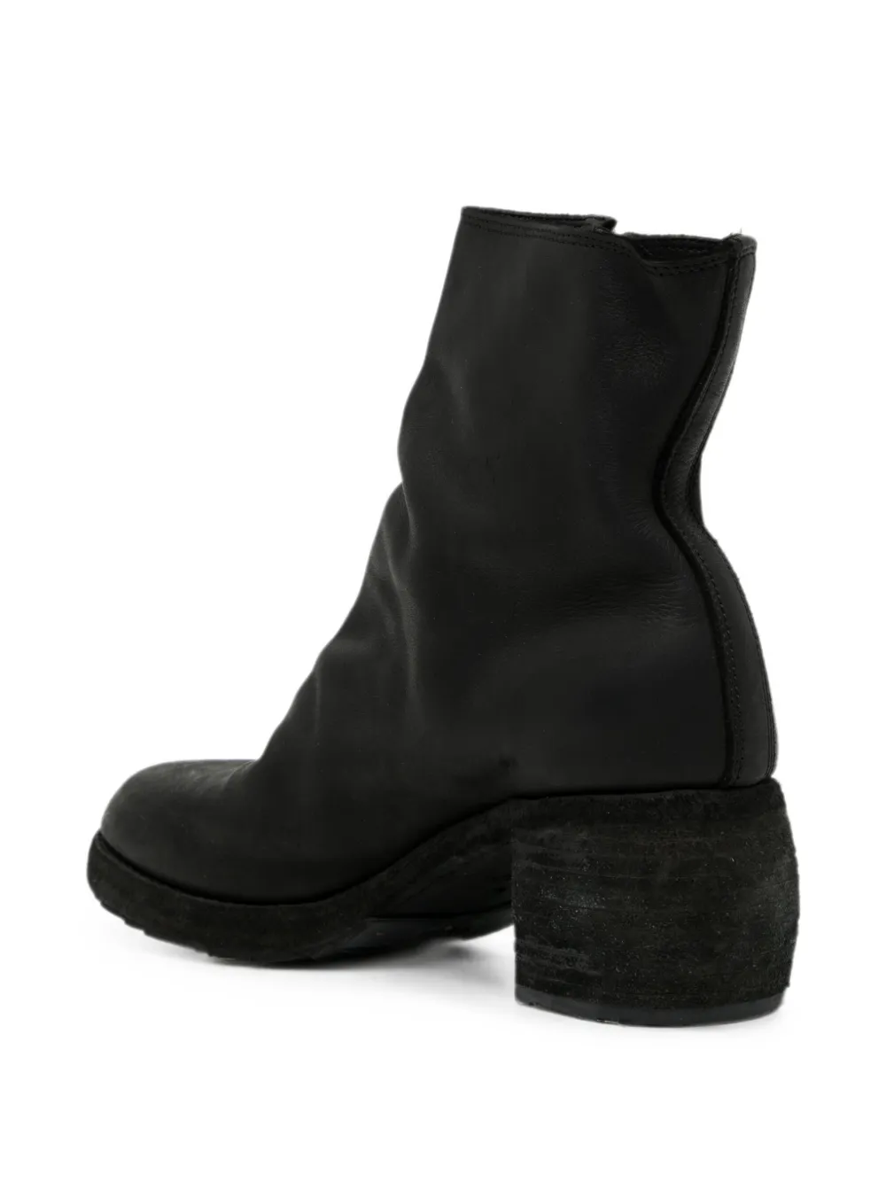 Yohji Yamamoto x Guidi Edition oblique side-zip boots Zwart