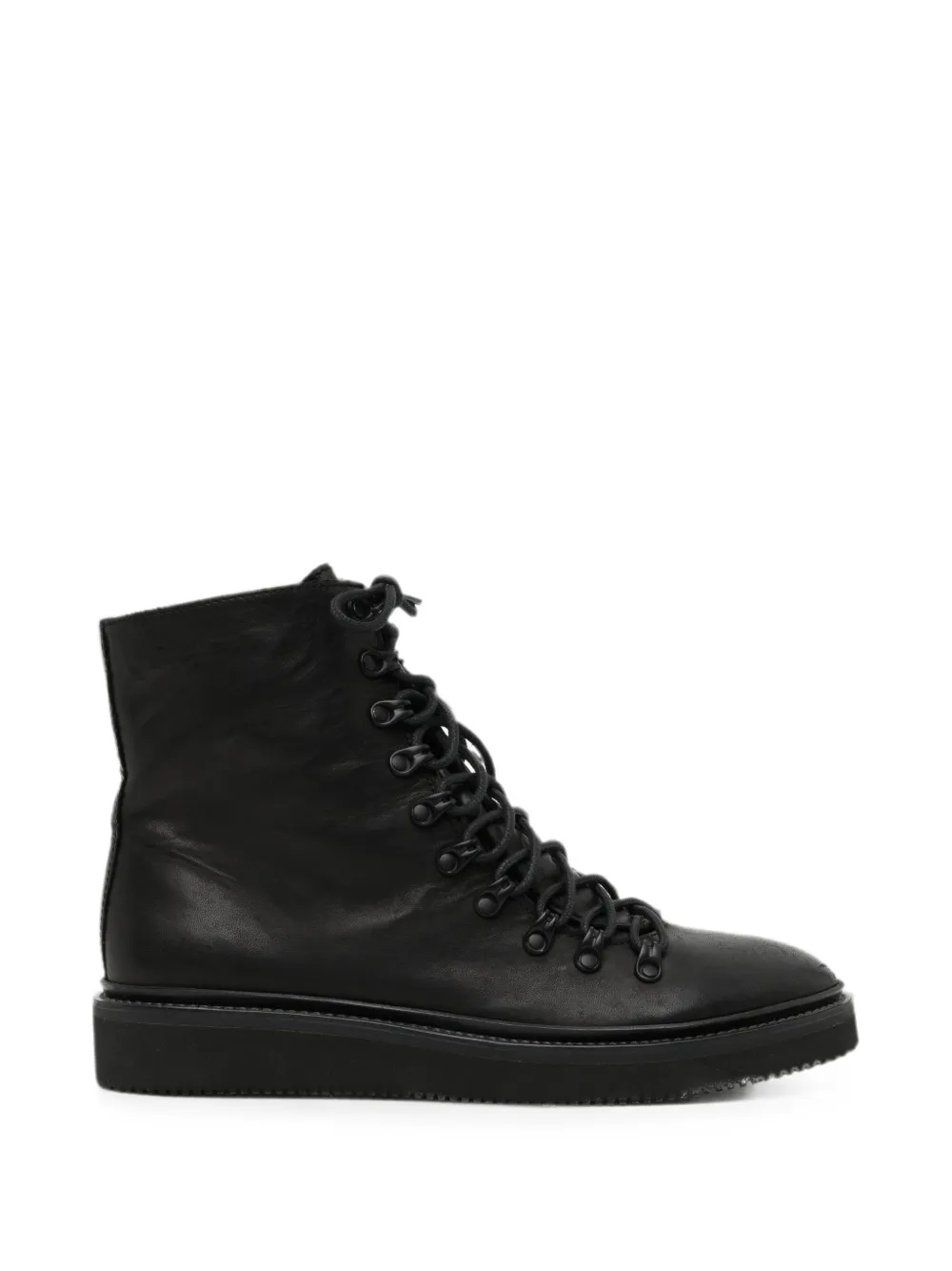 Yohji Yamamoto leather trekking boots Zwart