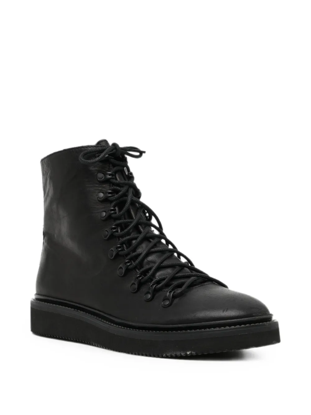 Yohji Yamamoto leather trekking boots Zwart