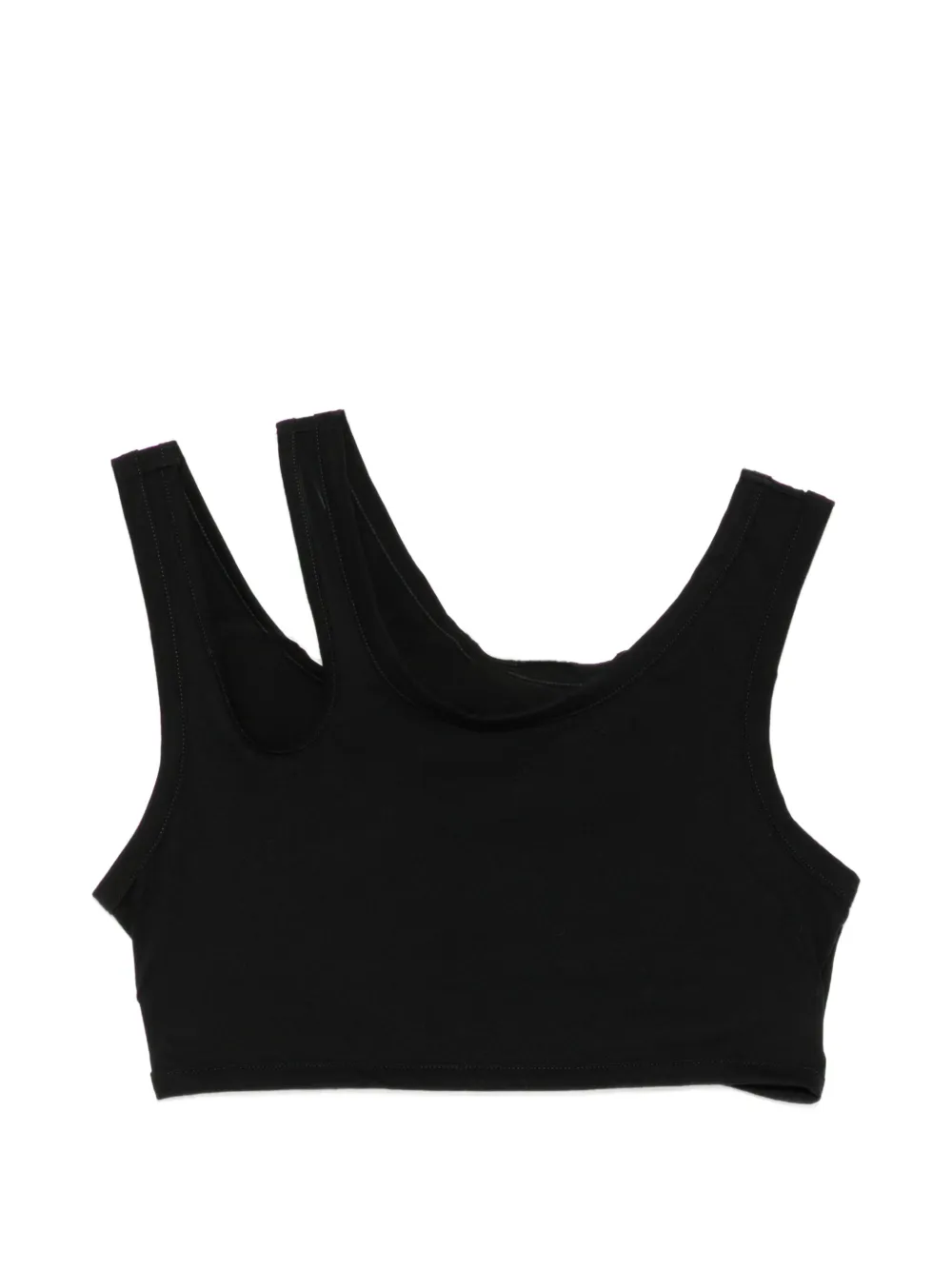 Yohji Yamamoto Top crop con dettaglio cut-out - Nero