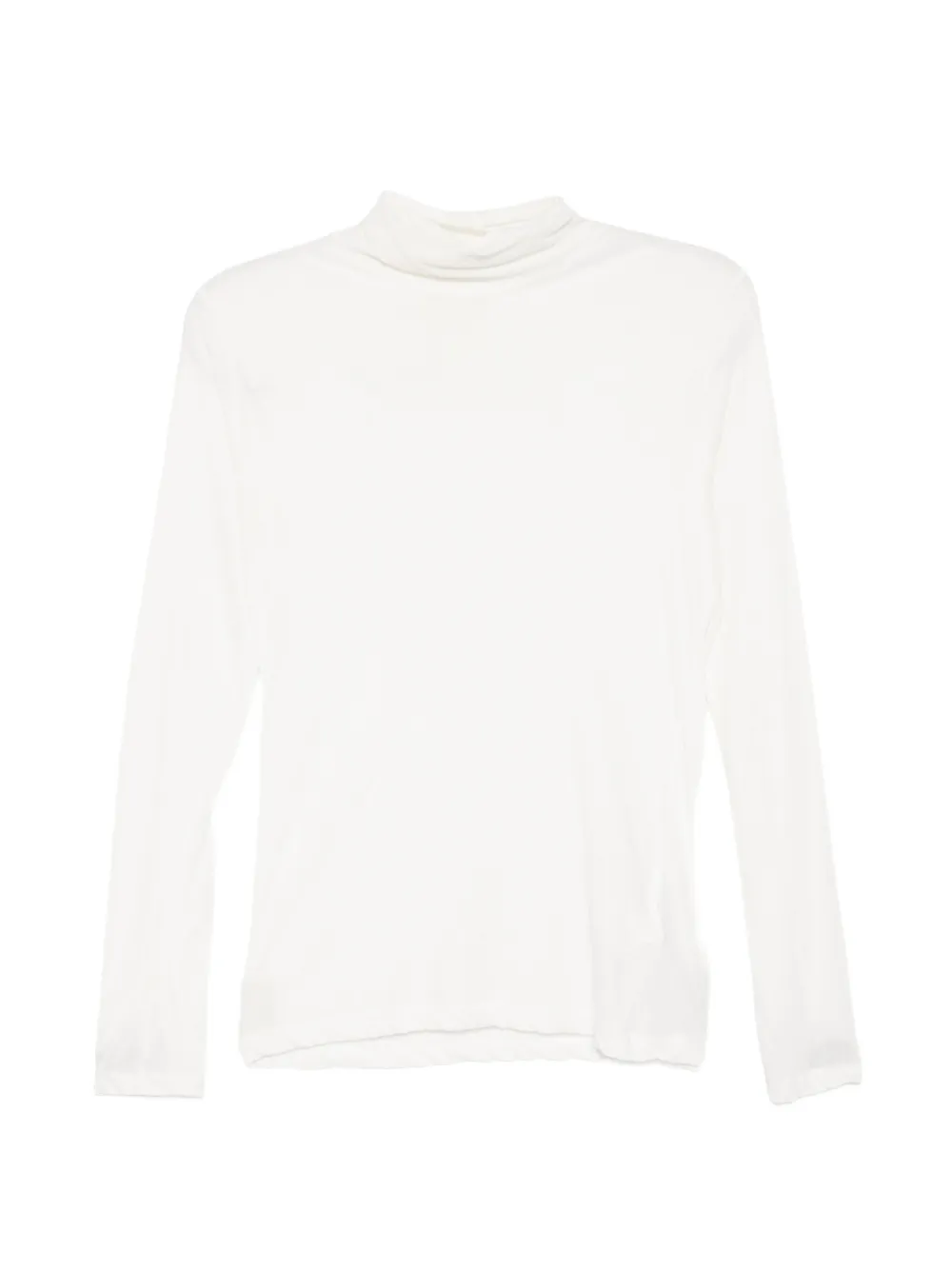Yohji Yamamoto Top a collo alto a maniche lunghe - Bianco