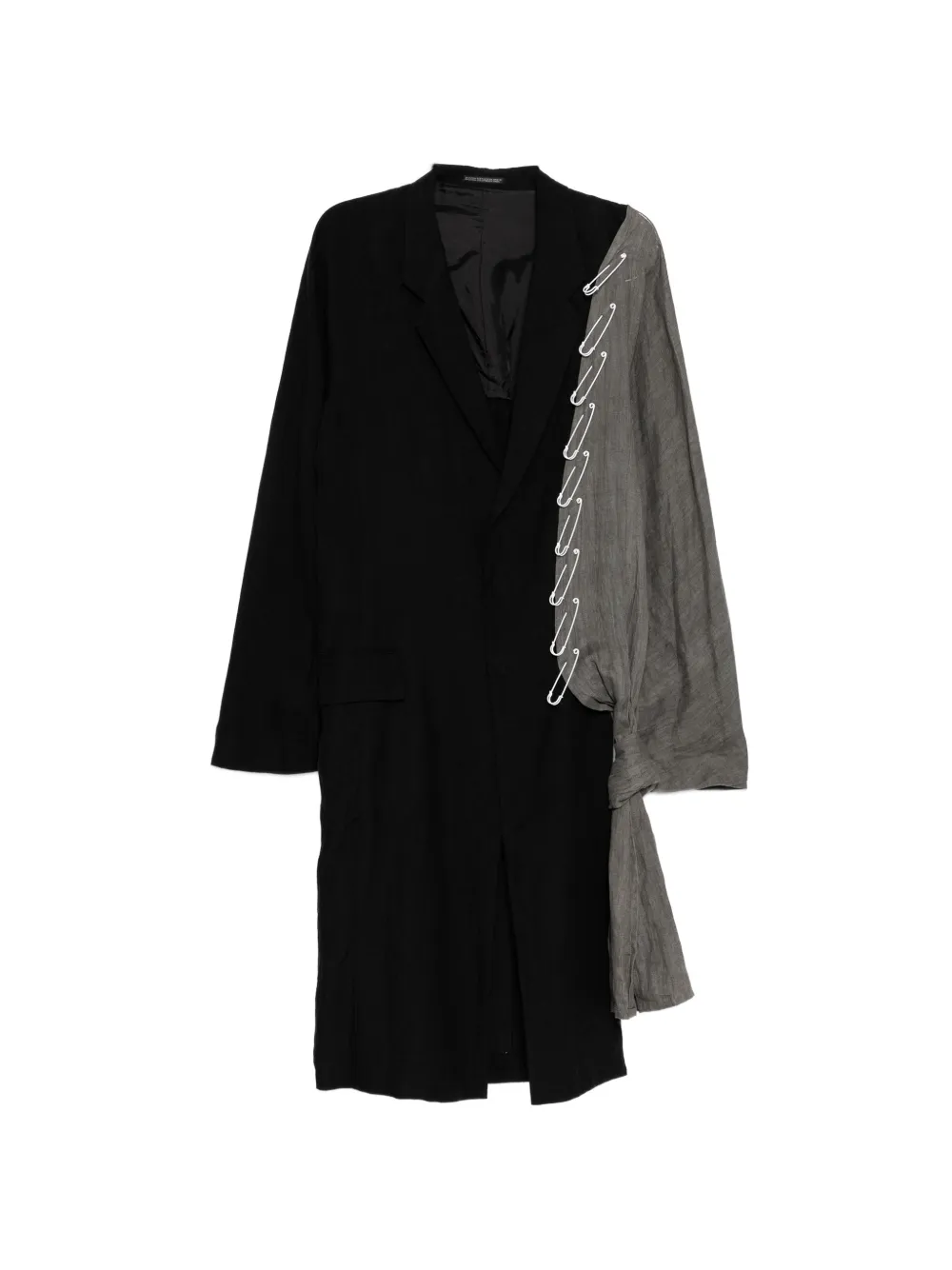 Yohji Yamamoto Cappotto con inserti - Nero
