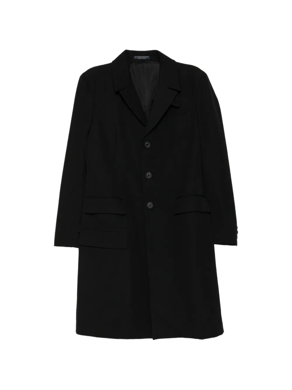 Yohji Yamamoto Cappotto monopetto con revers classici - Nero