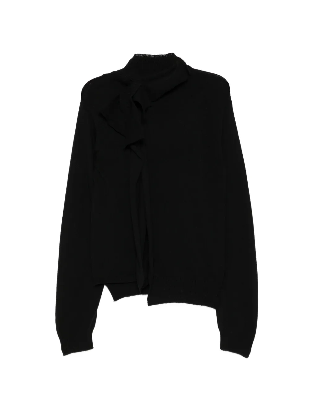 Yohji Yamamoto Maglione a collo alto - Nero