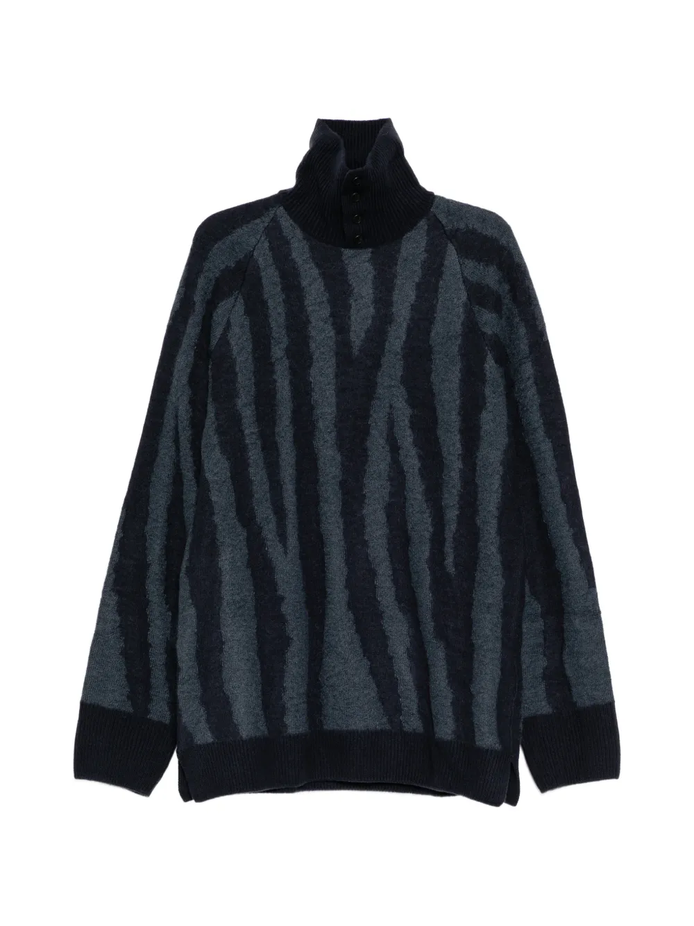 Yohji Yamamoto Maglione a righe 7G - Nero