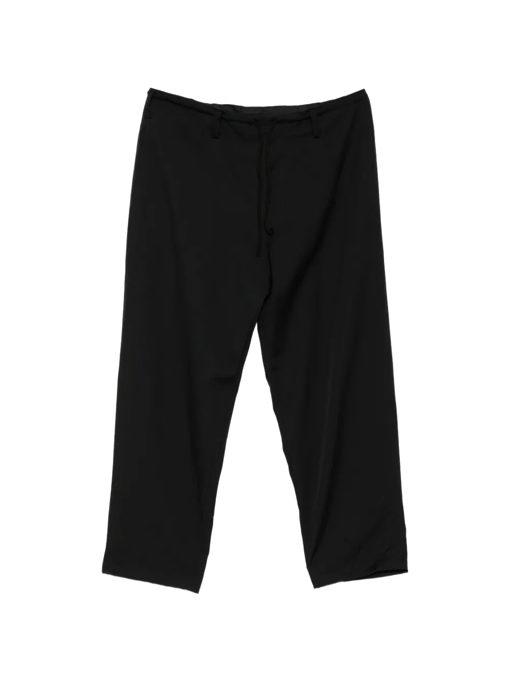 Yohji Yamamoto Pantaloni a gamba ampia con coulisse - Nero
