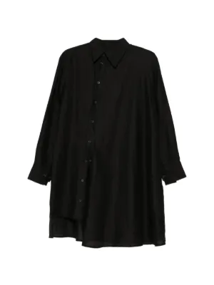 トップス yohji groundy BIG ASYMMETRIC SHIRT Yohji Yamamoto Cotton Asymmetric Shirt | Black | FARFETCH