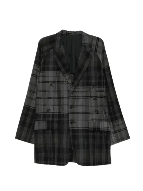 Yohji Yamamoto patchwork check-pattern blazer