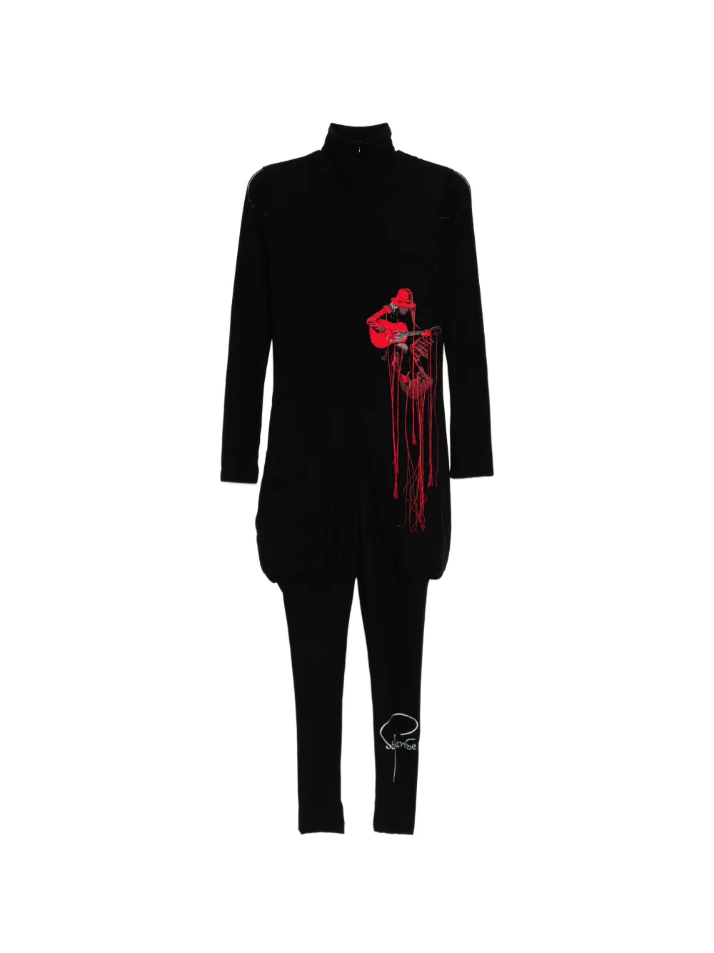 Yohji Yamamoto Tuta intera con ricamo - Nero