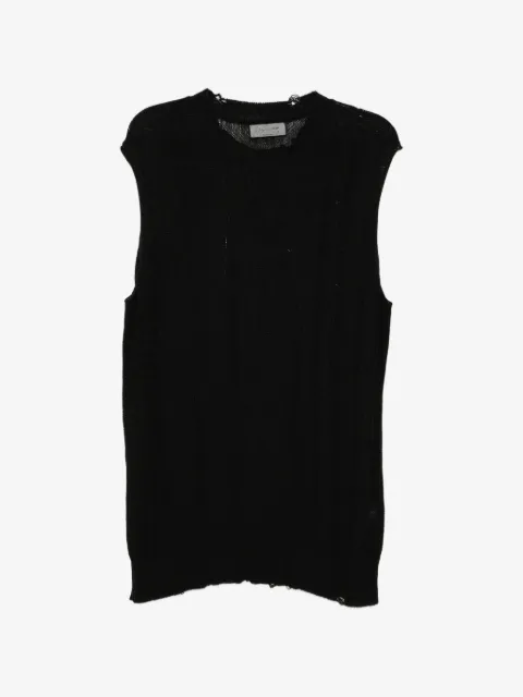 Yohji Yamamoto rope-pattern distressed vest top