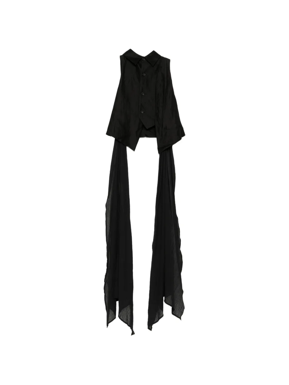 Yohji Yamamoto Gilet con orlo asimmetrico - Nero