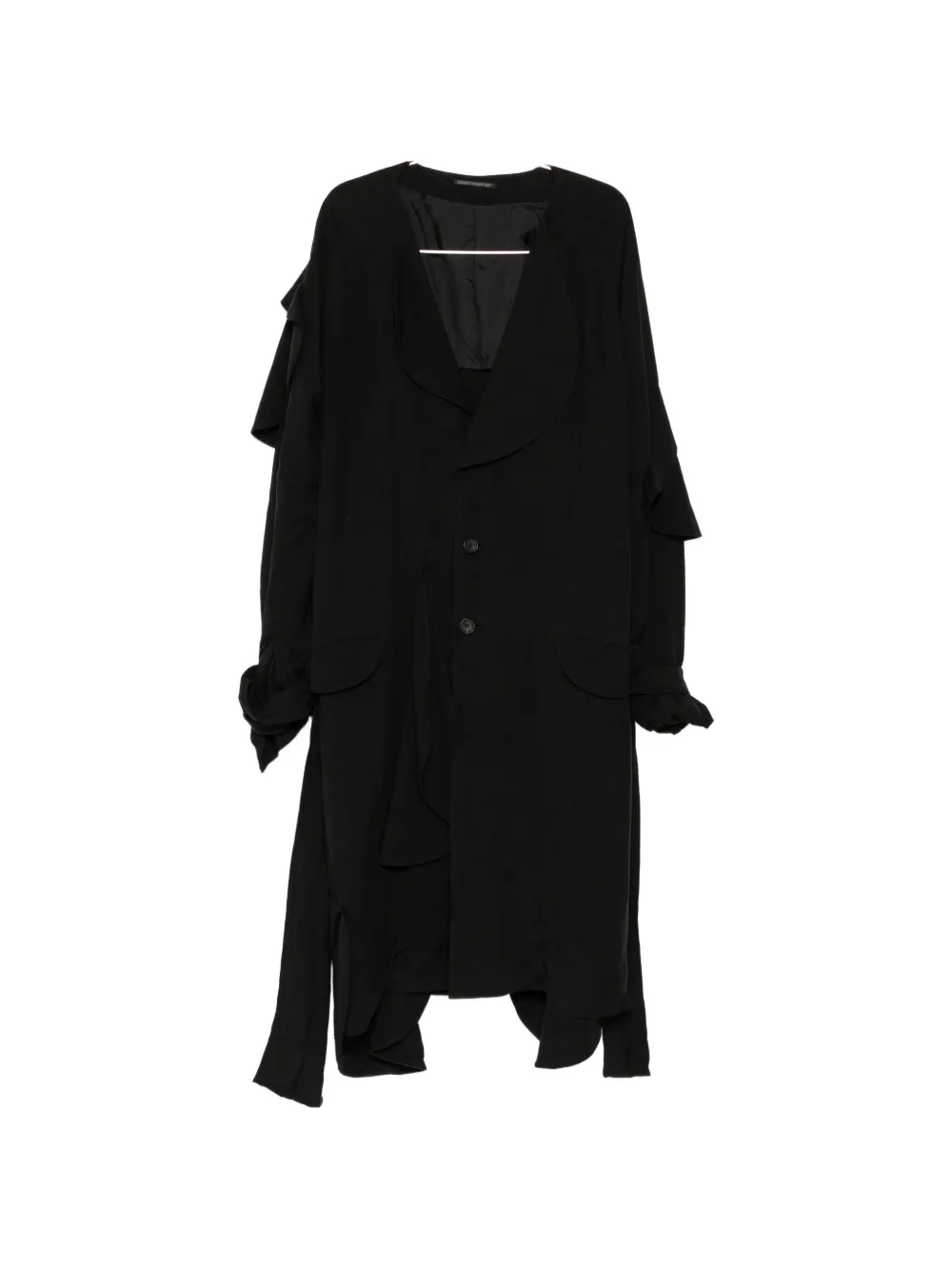 Yohji Yamamoto layered-detail coat - Black