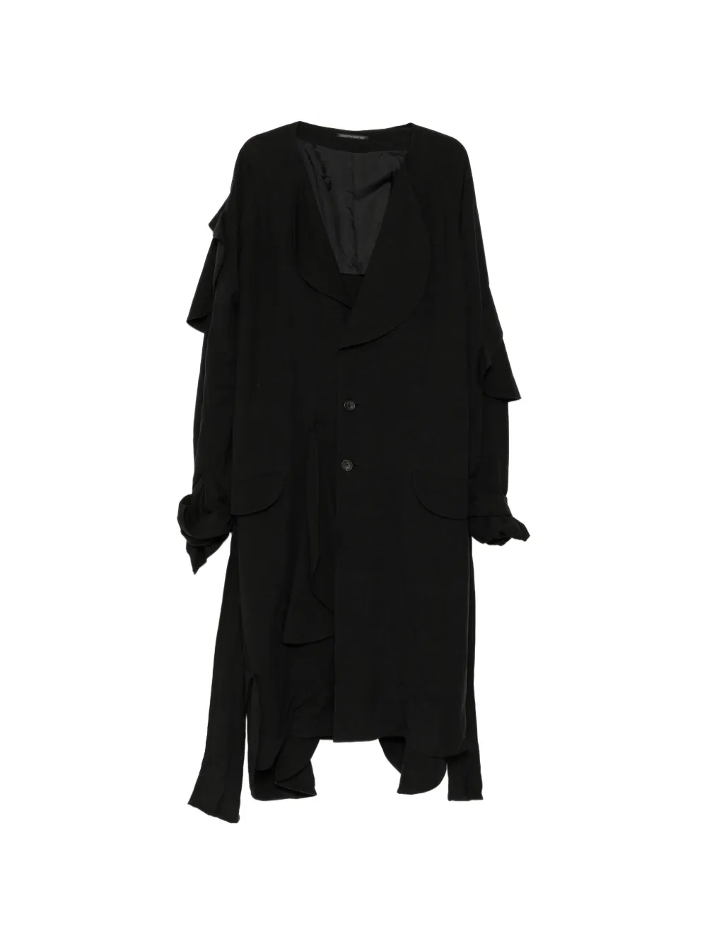 Yohji Yamamoto layered-detail coat - Nero