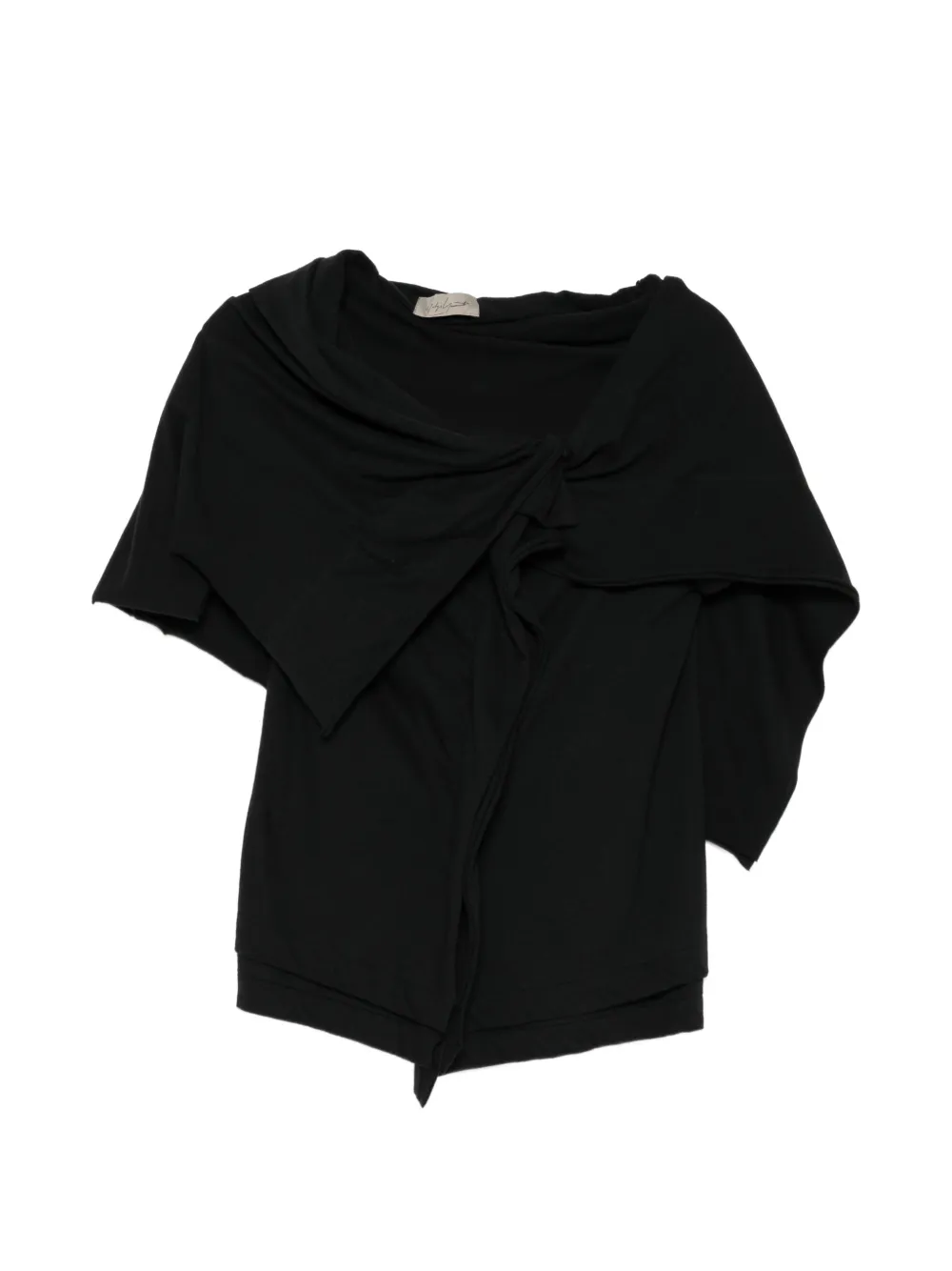 Yohji Yamamoto Top a maniche corte - Nero