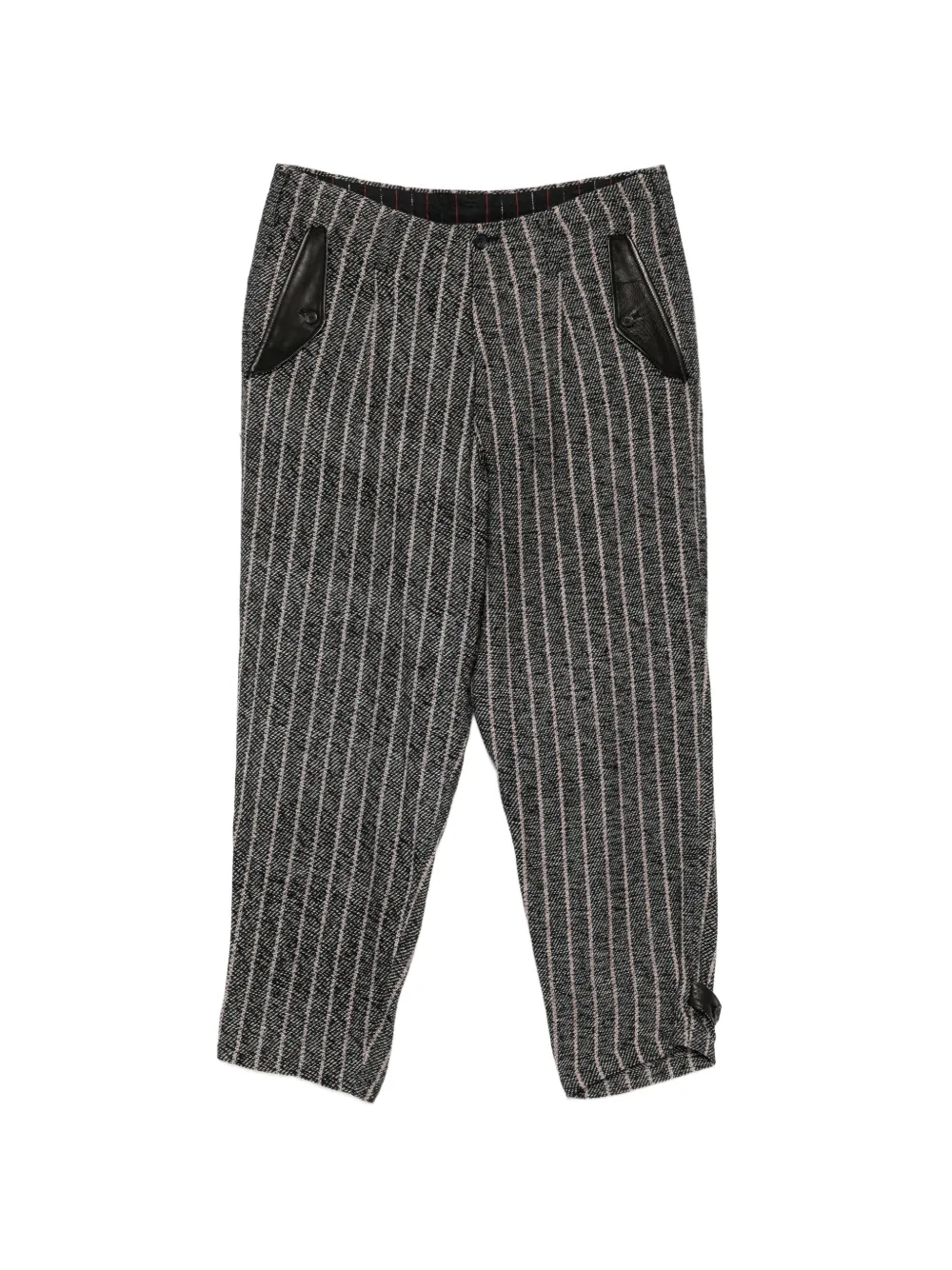 Yohji Yamamoto Pantaloni a righe - Nero