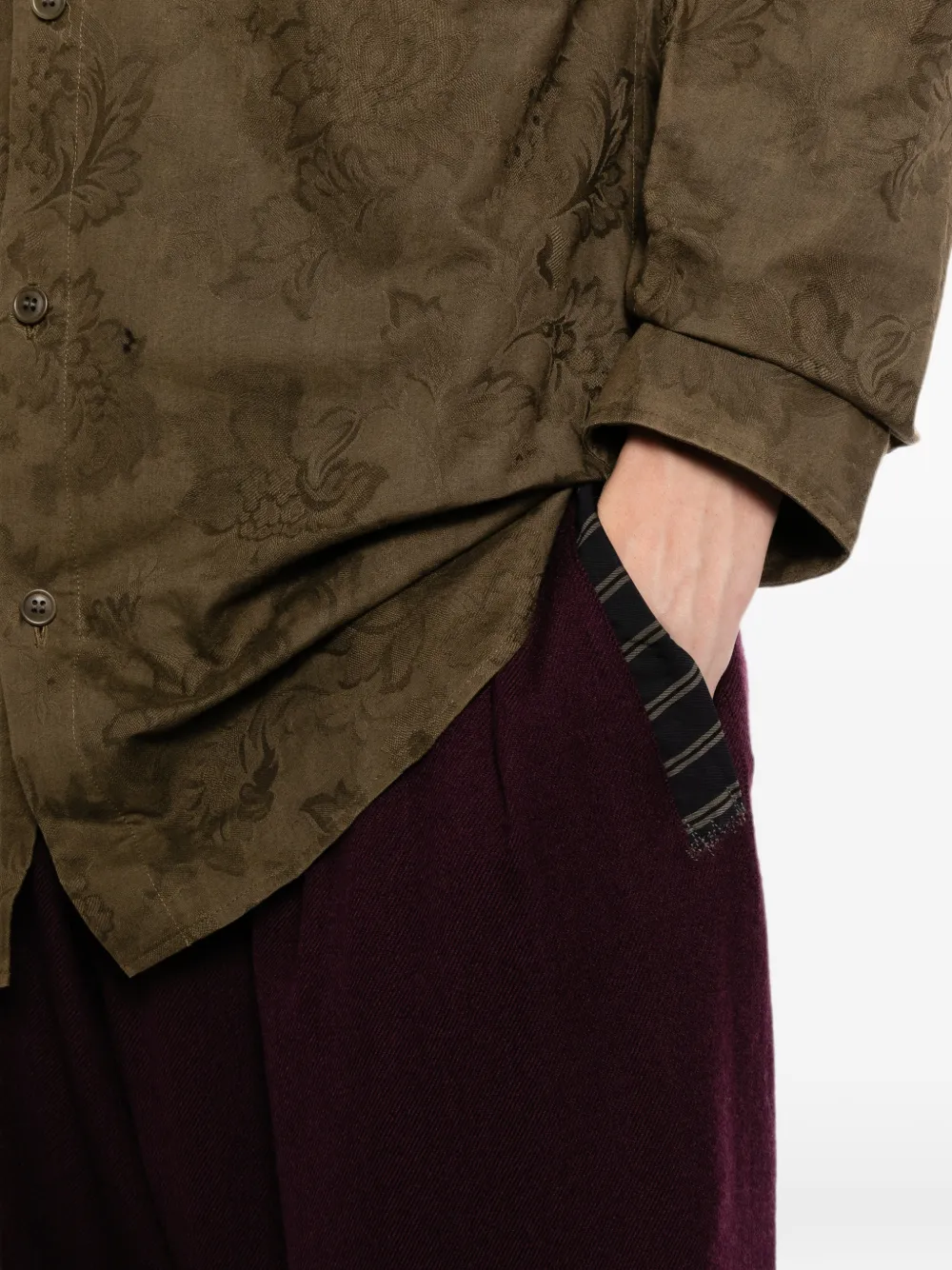 Yohji Yamamoto Plooibroek met rits Paars