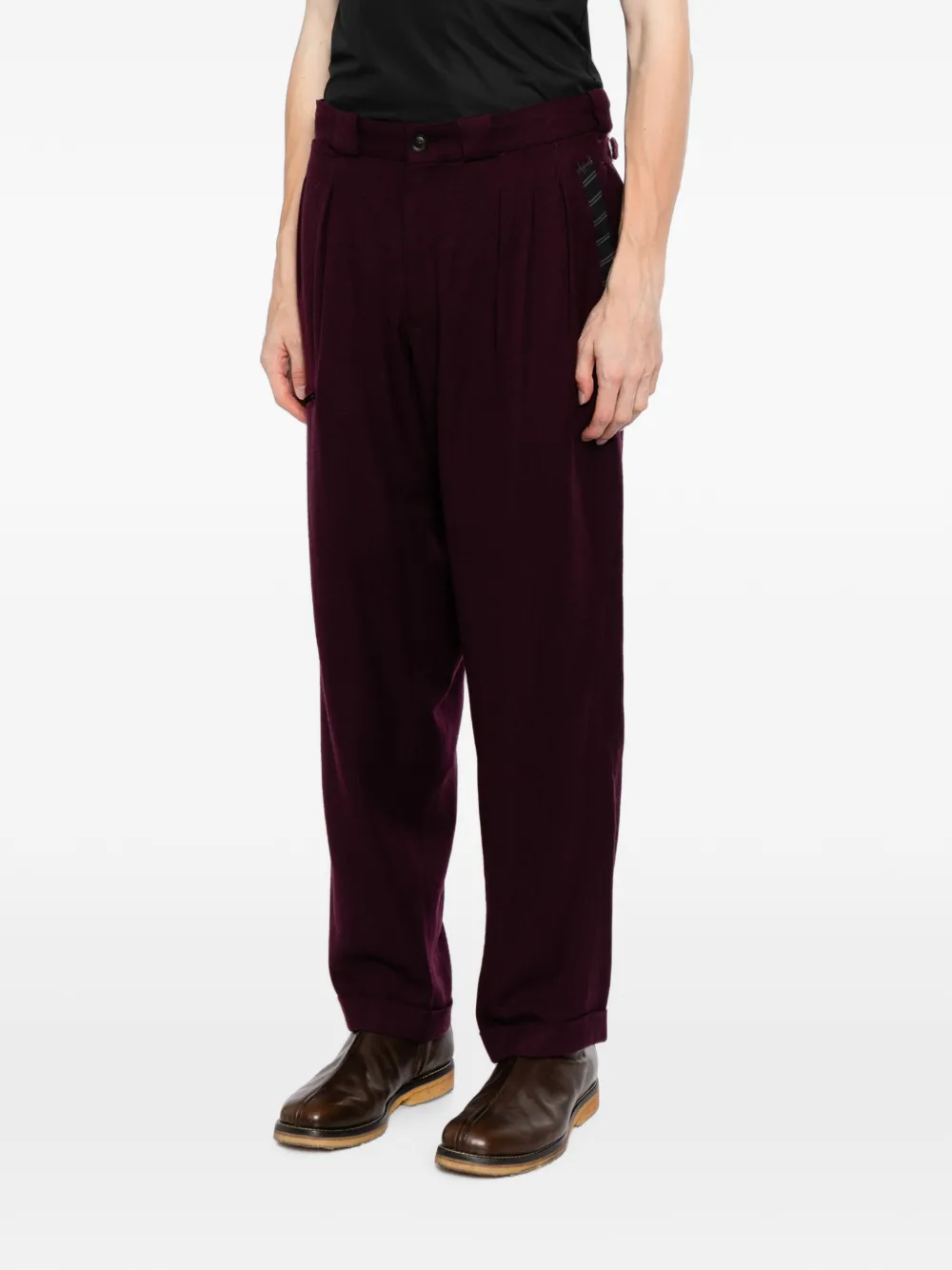 Yohji Yamamoto Plooibroek met rits Paars