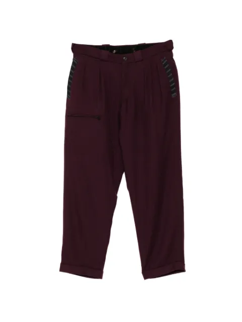 Yohji Yamamoto pantalones con pinzas y tiras en cierre